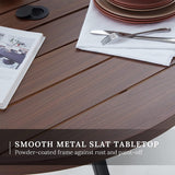 Vicllax 42" Round Metal Patio Table with Adjustable Umbrella Hole