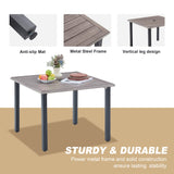 Vicllax Outdoor Patio Metal Dining Table for 4/6