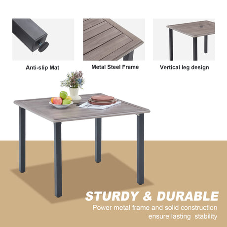 Mesa de comedor de metal para patio exterior Vicllax para 4/6 