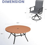 Vicllax Outdoor Dining Table Set of 4/8, Plastic Round Table 41.7" / 56.3" with Swivel Dining Chairs