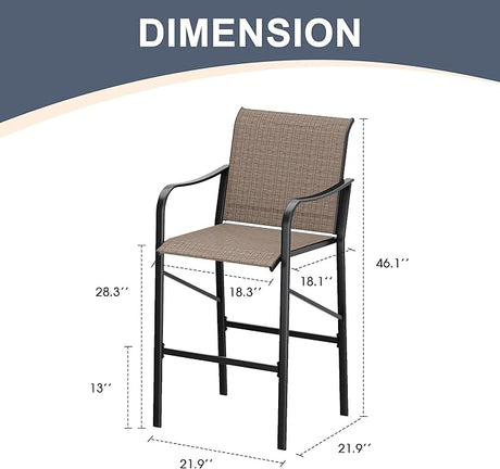 Vicllax High Bar Stool, High Top Tall Bar Chairs for Porch Deck Balcony