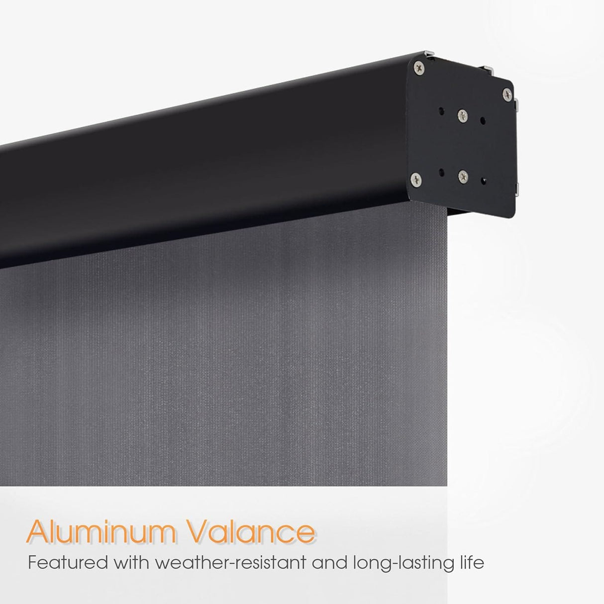 Vicllax Outdoor Retractable Spring Pull Roller Shade, Patio Exterior Cordless Blinds