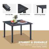 Vicllax Outdoor Patio Metal Dining Table for 4/6