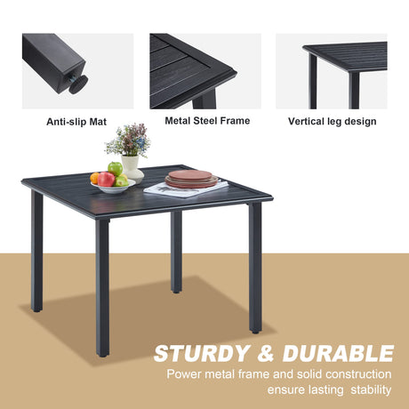 Mesa de comedor de metal para patio exterior Vicllax para 4/6 