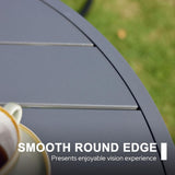 Vicllax Outdoor Round Metal Dining Table with Umbrella Hole for 4, 6