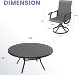 VICLLAX 9 Pieces Outdoor Dining Set, Swivel Dining Chairs Set of 8 and Round Patio Table