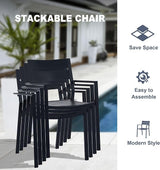 Vicllax Outdoor Patio Bistro Set of 2, Metal 27.6" Round Table and Stackable Dining Chair