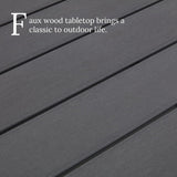 Vicllax Outdoor Metal Dining Table for 4, Patio Square Metal Table