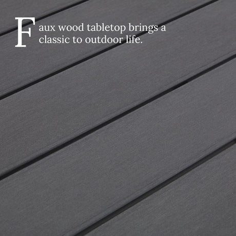 Vicllax Mesa de comedor de metal para patio al aire libre para 4 personas 