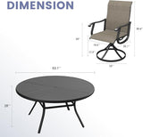VICLLAX 5/7 Pieces Outdoor Dining Set, Swivel Dining Chairs Set of 4/6 and Round Patio Table