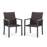 Vicllax Patio Wicker Dining Chairs Set of 2/4/6, Outdoor Rattan Dining Chairs