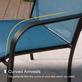 Vicllax 5 Pieces Outdoor Dining Set, 37.8" Square Metal Table and Stackable Sling Chairs