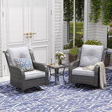 Vicllax Patio Wicker Oasis Lounge Sofa, Swivel Chair with Side Table