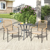 Vicllax 3-Piece Patio Bistro Set, Solana Stackable Chair and 27.6" Metal Round Table
