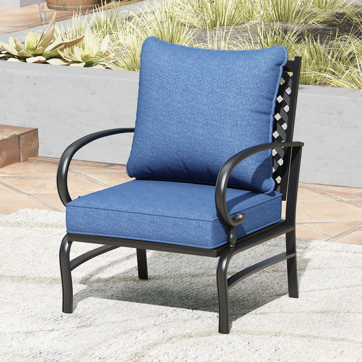 Vicllax Outdoor Patio Conversation Sofa, Love Seat Glider, and Swivel Chairs