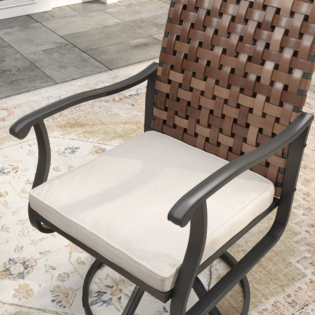 Vicllax Harmony 360-Degree Swivel Outdoor Armchair, Set of 2