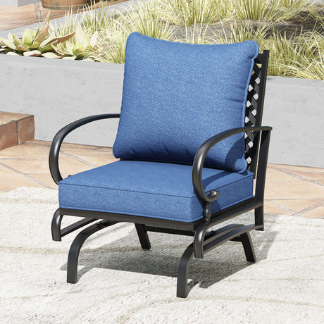 Vicllax Outdoor Patio Conversation Sofa, Love Seat Glider, and Swivel Chairs