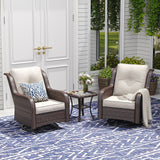 Vicllax Patio Wicker Oasis Lounge Sofa, Swivel Chair with Side Table
