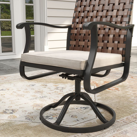 Vicllax Harmony 360-Degree Swivel Outdoor Armchair, Set of 2