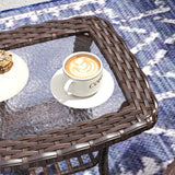 Vicllax Patio Wicker Oasis Lounge Sofa, Swivel Chair with Side Table