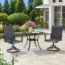 Vicllax 3 Pcs Outdoor Dining Set, 27.6" Square Bar Table and 2 Swivel Chairs