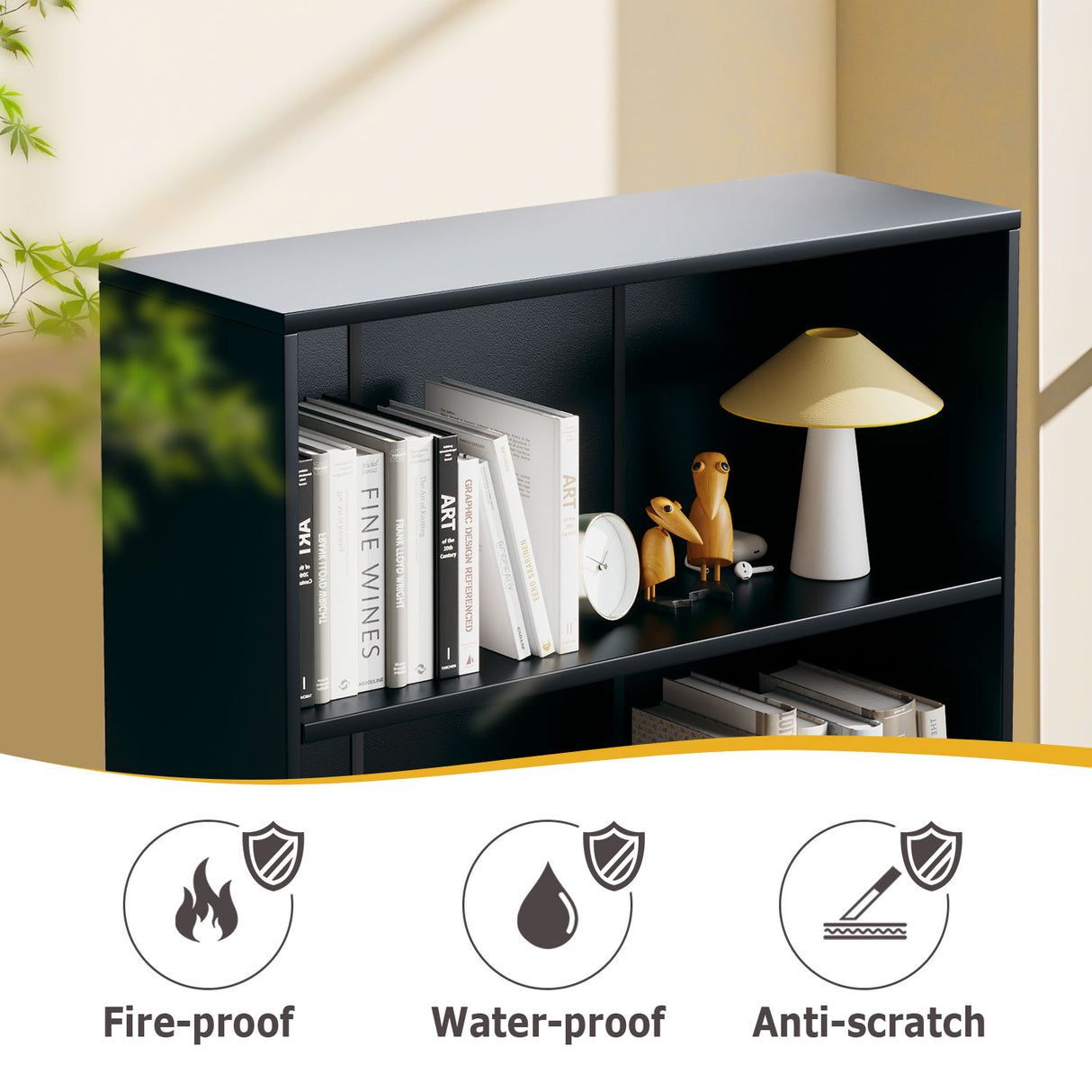 Vicllax Wooden Bookcase, 3/4/5 Shelf Display Open Bookshelves for Home Office