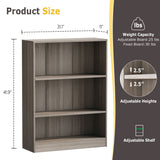 Vicllax Wooden Bookcase, 3/4/5 Shelf Display Open Bookshelves for Home Office