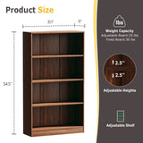 Vicllax Wooden Bookcase, 3/4/5 Shelf Display Open Bookshelves for Home Office