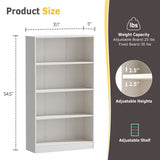 Vicllax Wooden Bookcase, 3/4/5 Shelf Display Open Bookshelves for Home Office