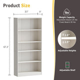 Vicllax Wooden Bookcase, 3/4/5 Shelf Display Open Bookshelves for Home Office