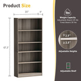 Vicllax Wooden Bookcase, 3/4/5 Shelf Display Open Bookshelves for Home Office