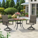 Vicllax 3 Pcs Outdoor Dining Set, 27.6" Square Bar Table and 2 Swivel Chairs