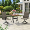 Vicllax 3 Pcs Outdoor Dining Set, 27.6" Square Bar Table and 2 Swivel Chairs