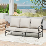 Vicllax Outdoor Patio Conversation Sofa, Love Seat Glider, and Swivel Chairs
