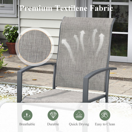 Vicllax 11 PCS Patio Dining Table Set, 60" Round Metal Table and Skyline Stackable Chair