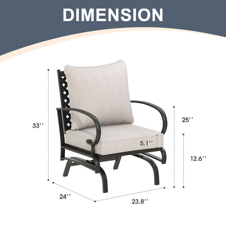 Vicllax Outdoor Patio Conversation Sofa, Love Seat Glider, and Swivel Chairs