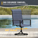 Vicllax 7/9 Pieces Outdoor Dining Set, Metal Round Dining Table and Premium Paddad Swivel Chairs