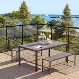 Vicllax 51" Outdoor Bench for Lawn Garden, Backless Patio Garden Bench