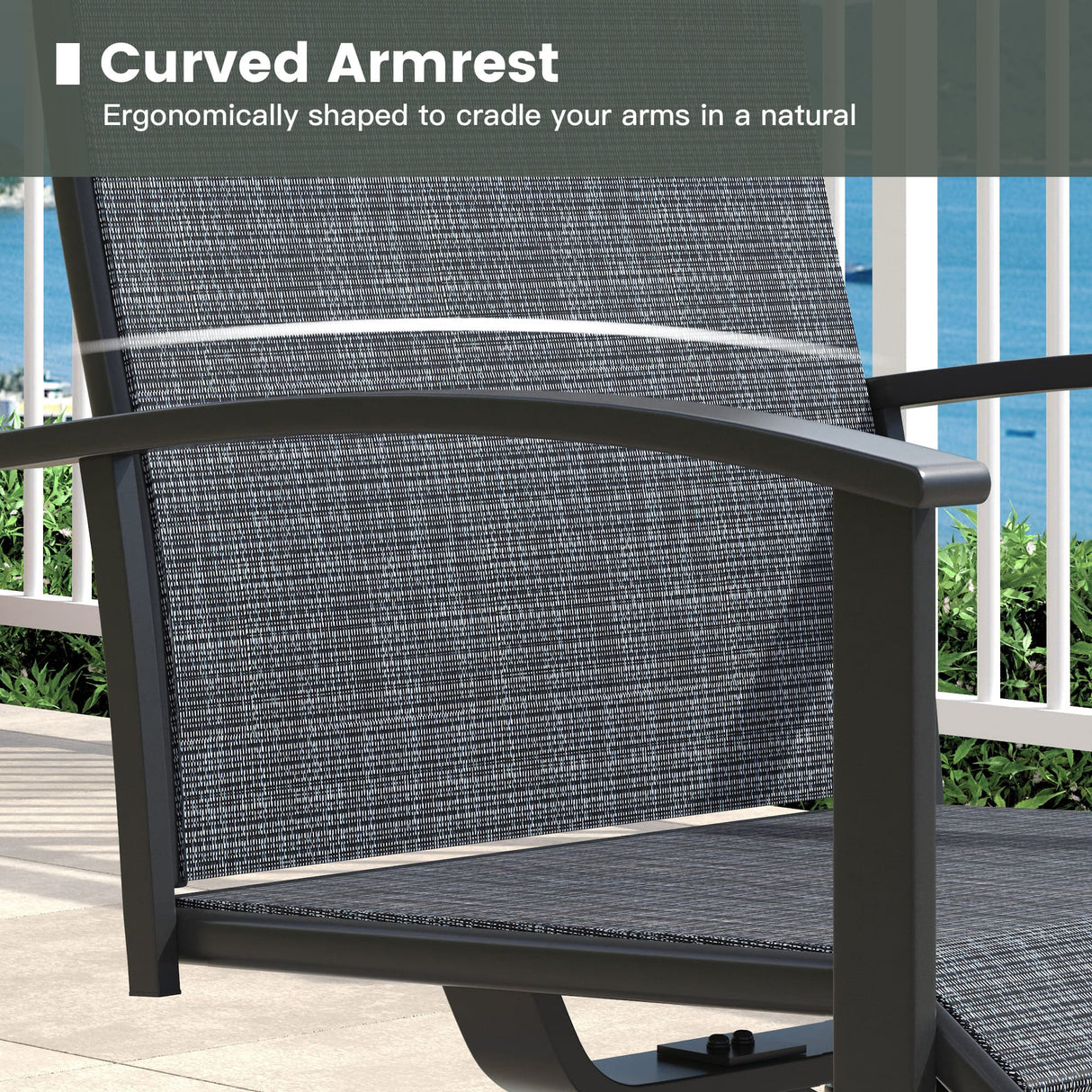 VICLLAX 5-pcs Outdoor Dining Set, 41” Round Metal Table with Umbrella Hole & 4 Swivel Textilene Chairs