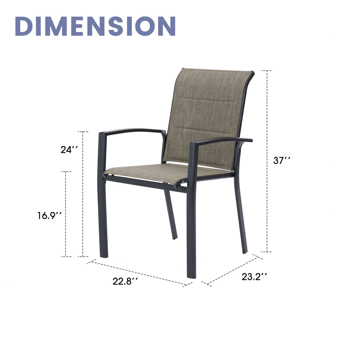 Vicllax Outdoor Padded Stackable Sling Dining Chair
