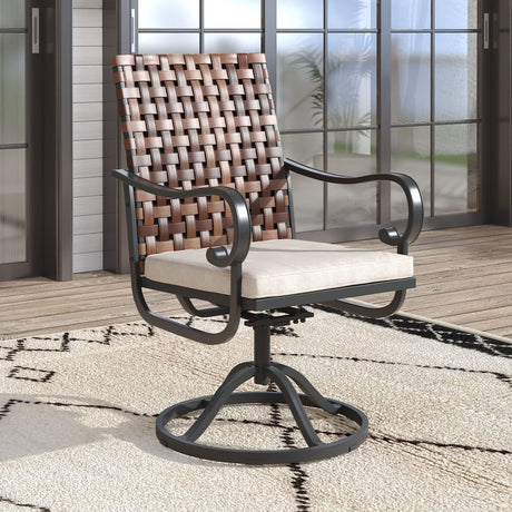 Vicllax Harmony 360-Degree Swivel Outdoor Armchair, Set of 2