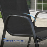 Vicllax 11 PCS Patio Dining Table Set, 60" Round Metal Table and Horizon Stackable Chair