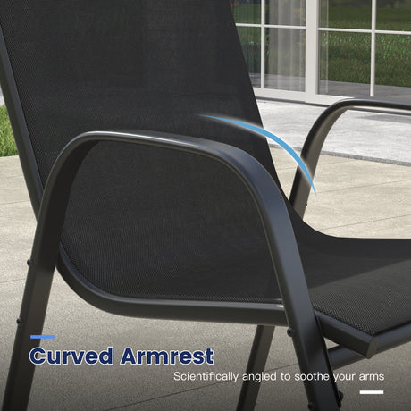 Vicllax 3-Piece Patio Bistro Set, Horizon Chairs and 27.6" Metal Square Table