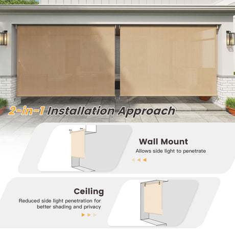 Vicllax Outdoor Sun Blocking Roller Shade, Patio Roll Up Shade Blinds
