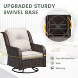 Vicllax Patio Wicker Oasis Lounge Set, Cushioned Sofa Swivel Chairs and Ottomans