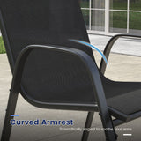 Vicllax 11 PCS Patio Dining Table Set, 60" Round Metal Table and Horizon Stackable Chair