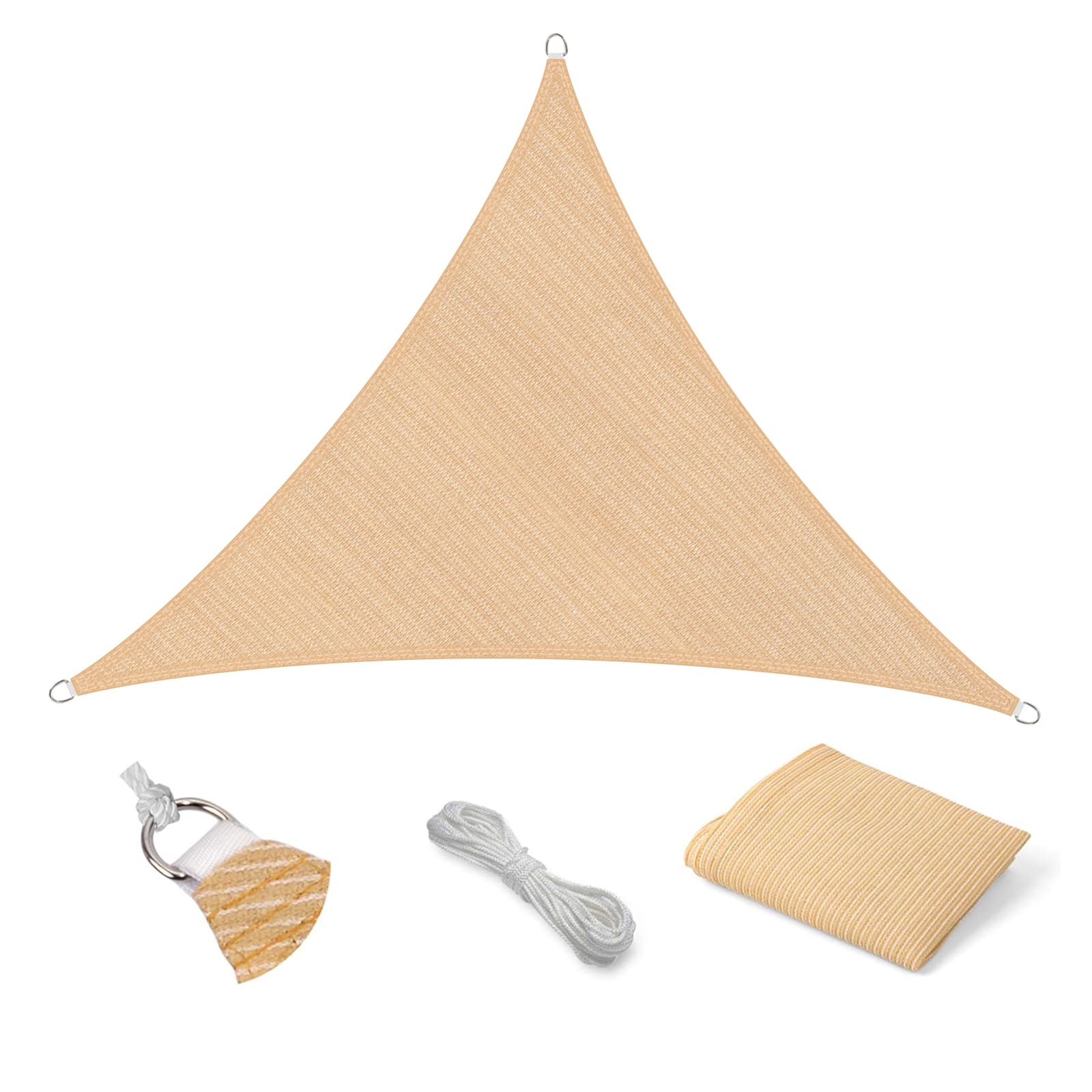Vicllax Custom Color 90% Triangle Sun Shade Sail, Shade