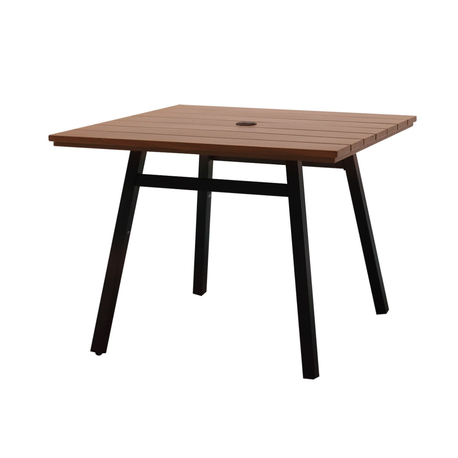 Mesa de comedor de escritorio Vicllax de metal para exteriores, similar a la madera