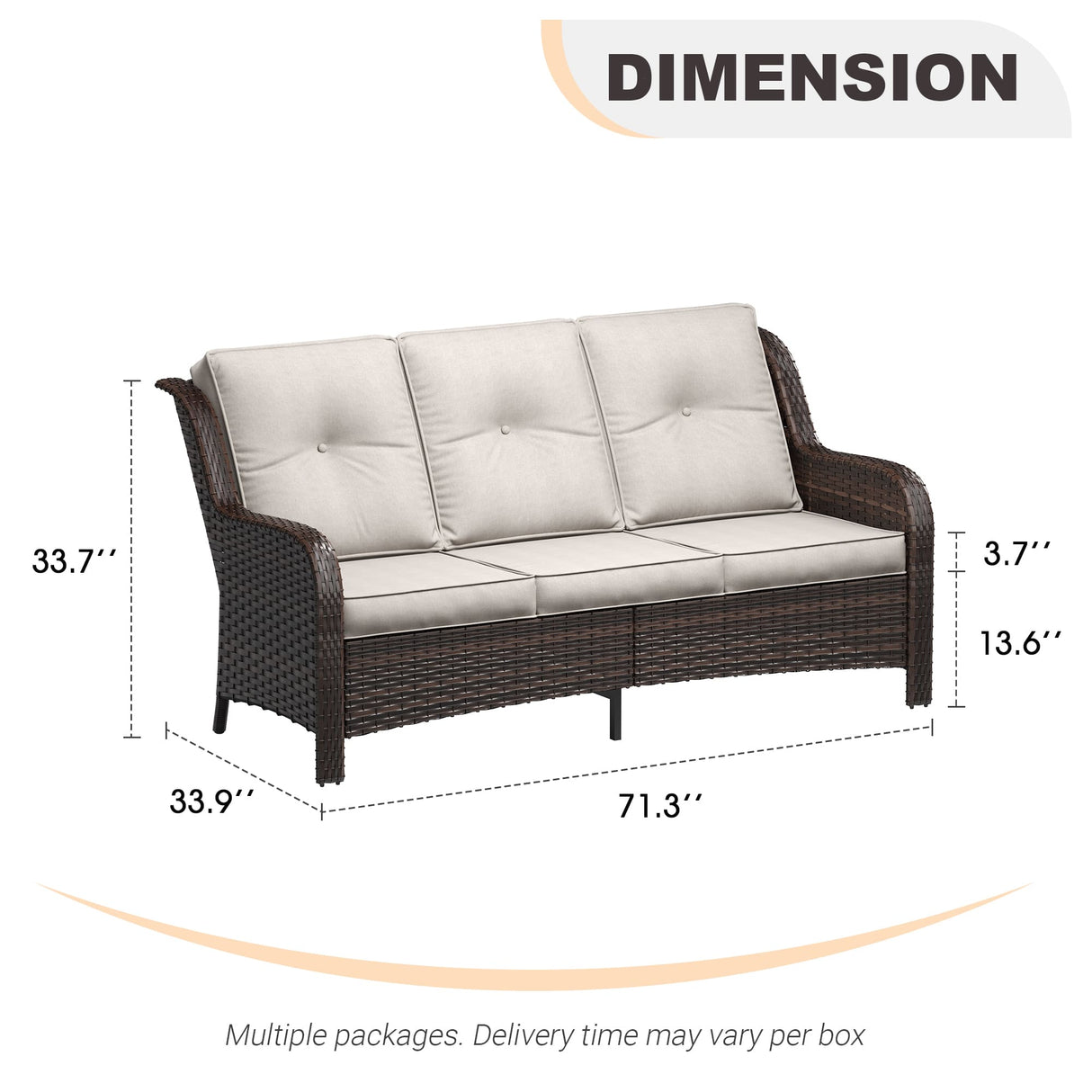 Vicllax Patio Wicker Oasis Lounge Sofa