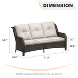 Vicllax Patio Wicker Oasis Lounge Sofa